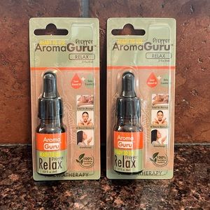 Aroma‎ Guru Dropper Relax Aromatherapy 2 Pack New 8mL Almond Oil .27oz Lavender